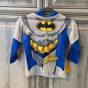 Batman hooded Shirt with removable cape- 18M